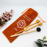 Sacral Chakra 7.5-inch Tuning Fork with Mallet and Pouch for Energy Healing