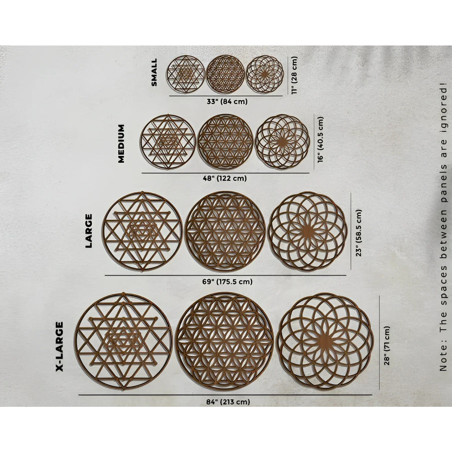 Flower of Life metal wall art featured in Sacred Geometry Wood Wall Decor (Light) #Q301
