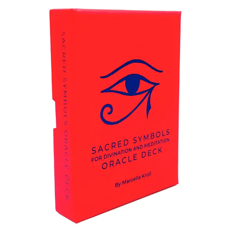 Sacred Symbols Oracle Deck By Marcella Kroll - Red Book with Blue Eye