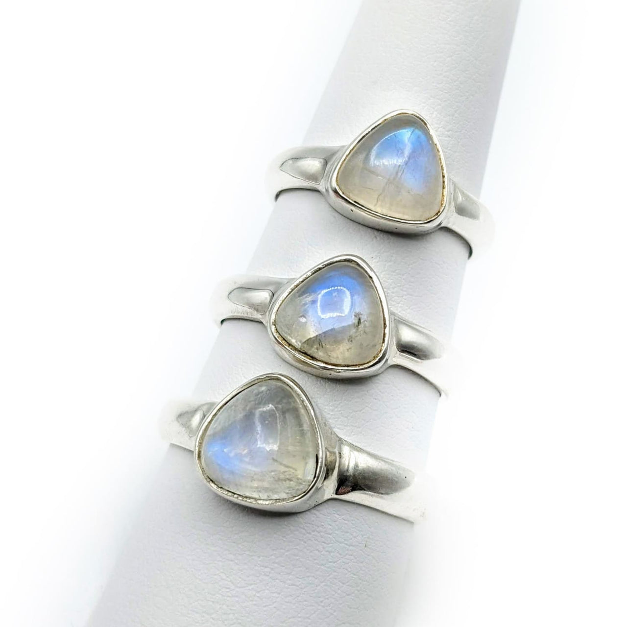 Moonstone Tri-Round Ring Choose Size (4g) #SK5751