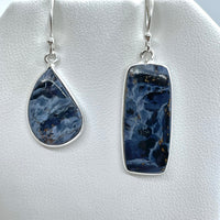 Thumbnail for Mismatched Pietersite Sterling Silver Earrings feature blue-marbled gemstones on sale