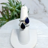 Thumbnail for Sapphire S.S. Teardrop Ring #LV5509 - 4.75 - $120