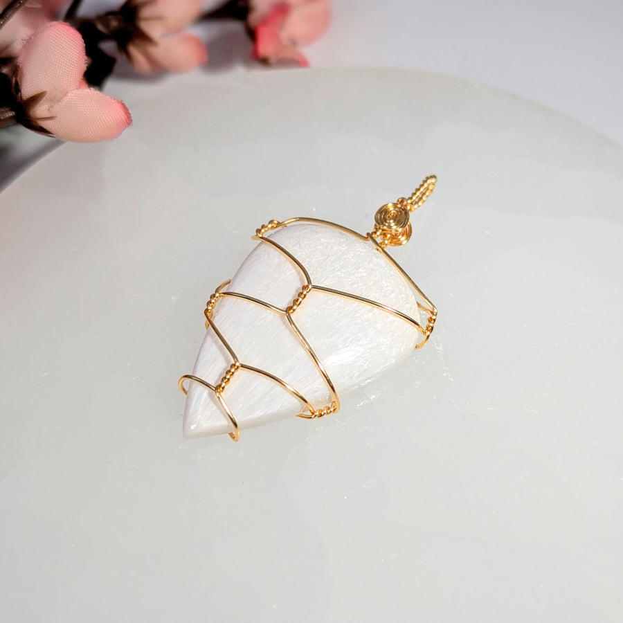 Scolecite 2.25’’ Wire Wrapped Pendant #LV8965 - $38