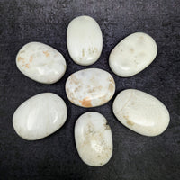 Thumbnail for Scolecite Jumbo Palm Stone: White stones with brown spots for crystal healing #LV2270