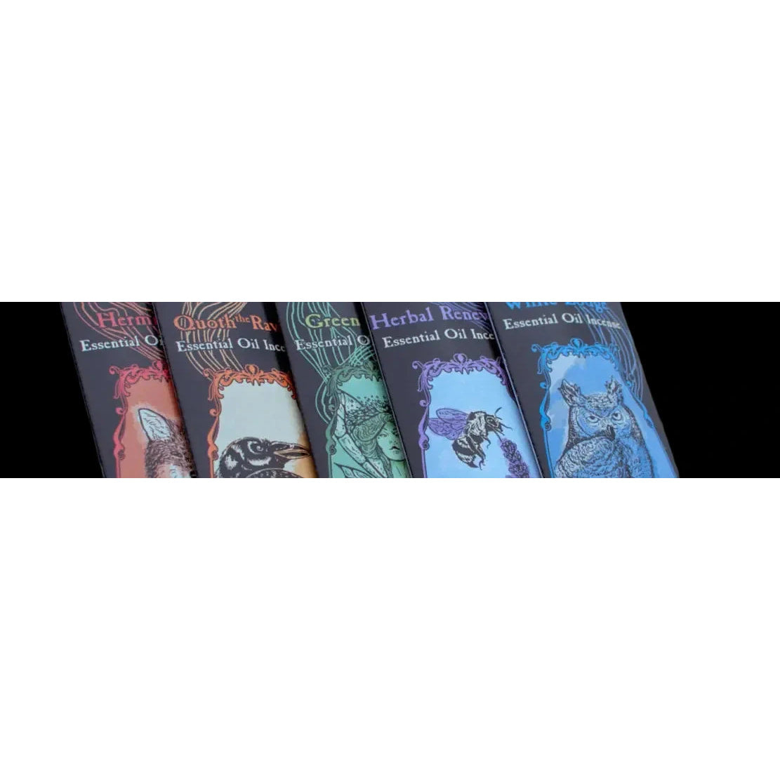Sea Witch Botanicals 20-stick incense pack with colorful animal designs