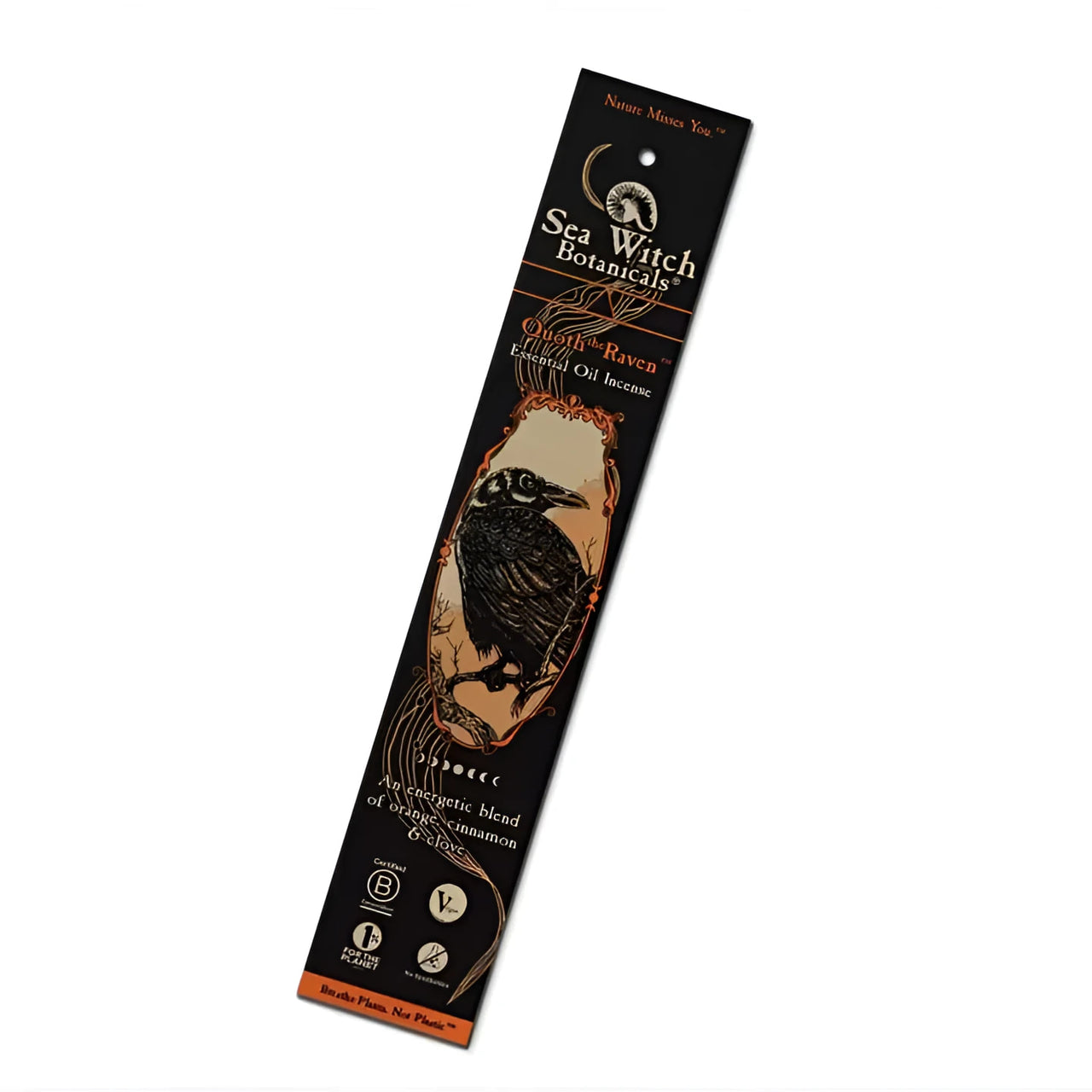 Sea Witch Botanicals Ghost of the Raven incense pack with black raven illustration