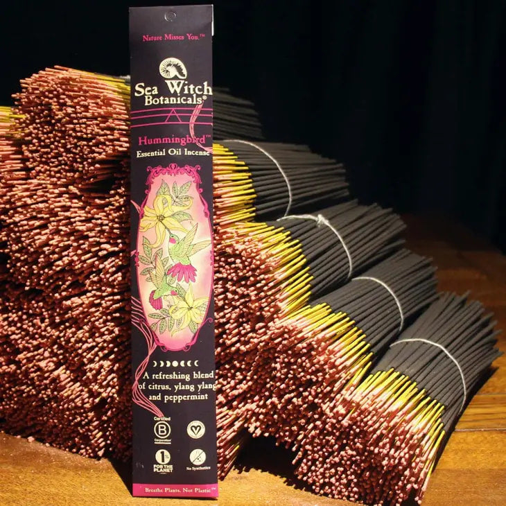 Sea Witch Incense Sticks Package #Q230 on a table, ideal for witch incense enthusiasts