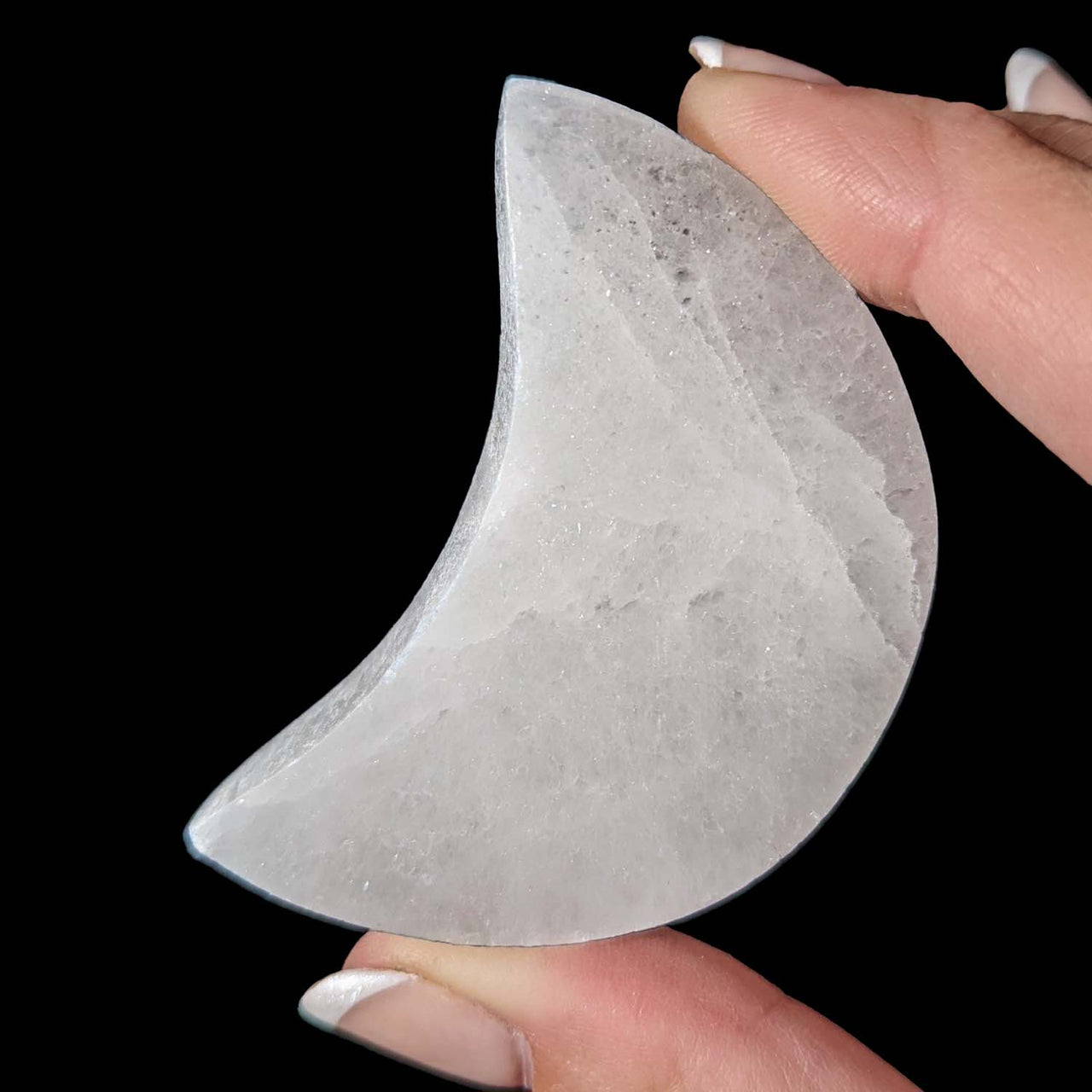 Selenite Mini Moon Carving #SK7586