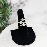 Thumbnail for Silver ring with pearl, ’Selenite Rough Sterling Stackable Ring Size 4-10 #LV3215’