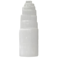 Translucent white selenite rough tower 6 inch large pyramid structure