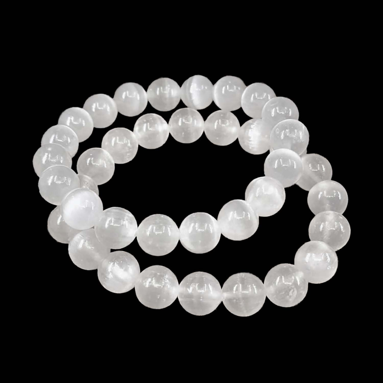 Selenite Round Beaded Bracelet ( You Pick Size) #SK7842