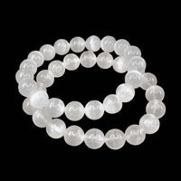 Thumbnail for Selenite Round Beaded Bracelet ( You Pick Size) #SK7842