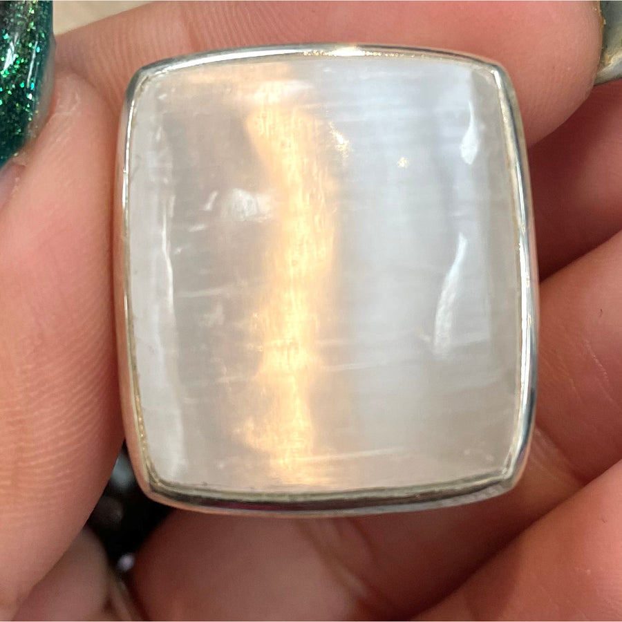Selenite S.S Ring #J786 - 10 Adj. - $65