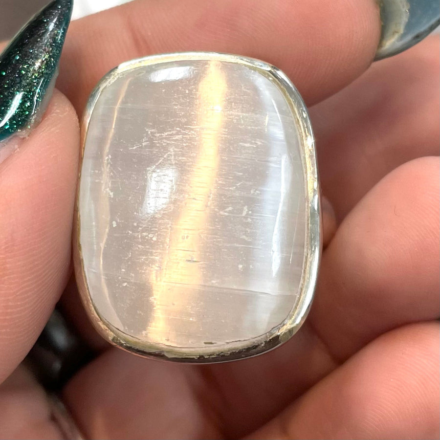Selenite S.S Ring #J786 - 8Adj. - $65