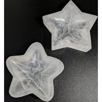 Thumbnail for 1 Selenite Star Bowl 4 Star Shaped Carving #SK9068 - $44