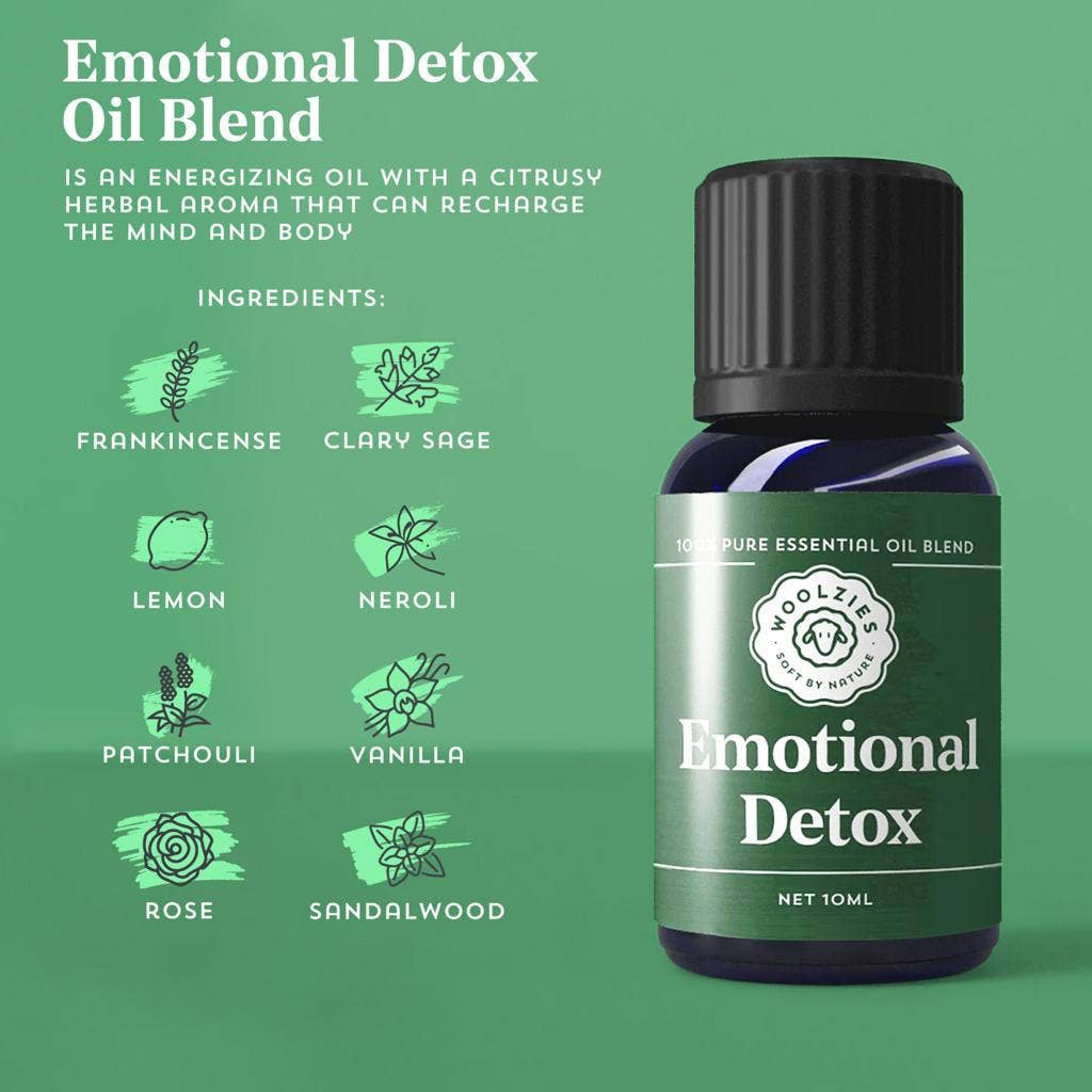 Green emotional detox oil blend bottle in Self Care Collection Set #LV9978