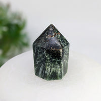 Green and black crystal point for Seraphinite 2 inch Generator LV7607 product