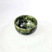Serpentine Jade 2-inch Dark Green Bowl Carving #BC0221