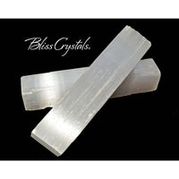 Thumbnail for Set of 2 SELENITE Sticks Natural Rough 4 WAND Healing 