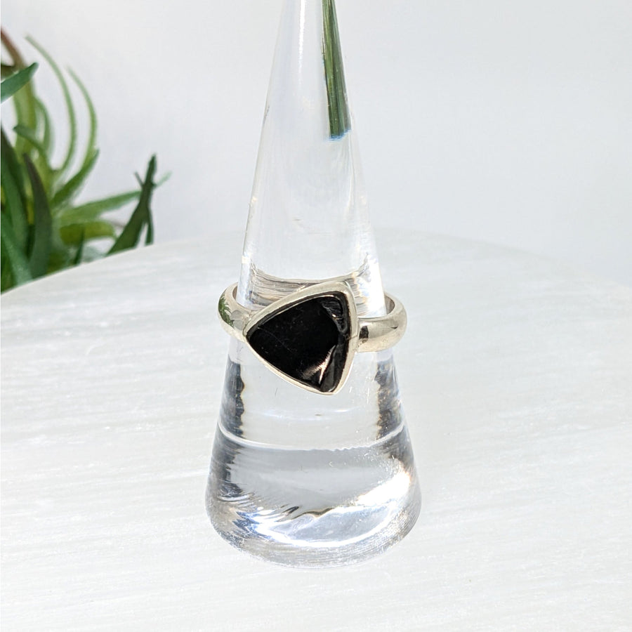 Shungite 0.8’’ S.S. Ring #LV6255 - $68