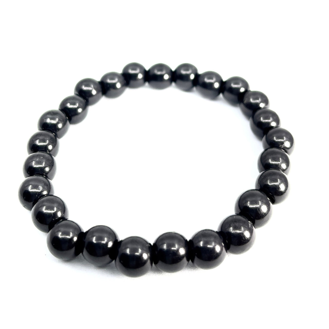 SHUNGITE Bead BRACELET 8 mm Elastic 7.5 inch for 