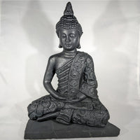 Seated Black Buddha Statue in Shungite Buddha 9.75 inches #C083 for meditation and spiritual growth