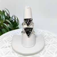 Thumbnail for Shungite S.S. Triangle Ring #LV5950 - $69