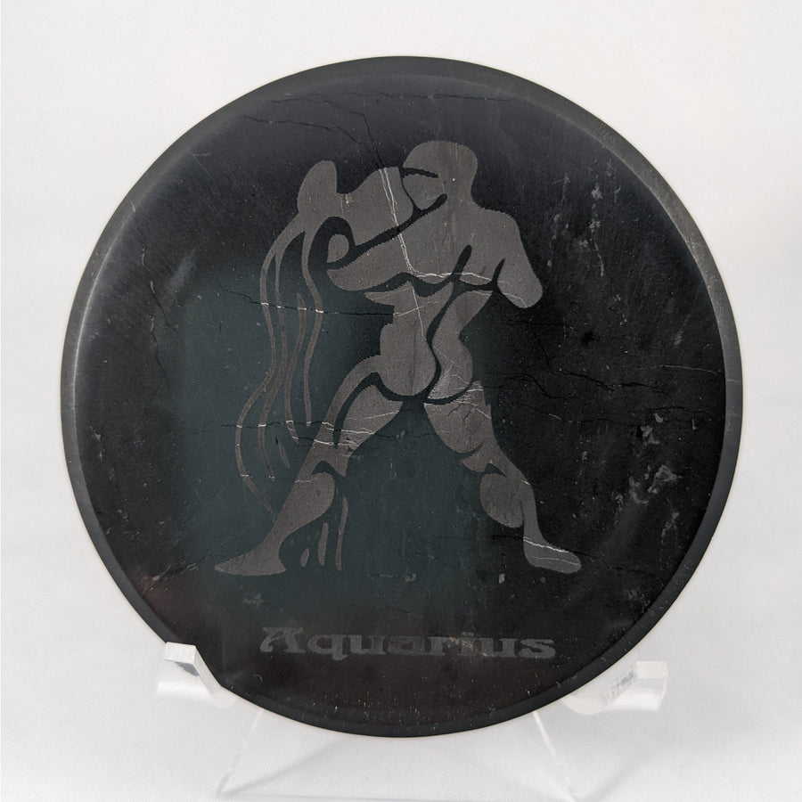 Shungite Zodiac Tile Plate #C091 Aquarius $12.60