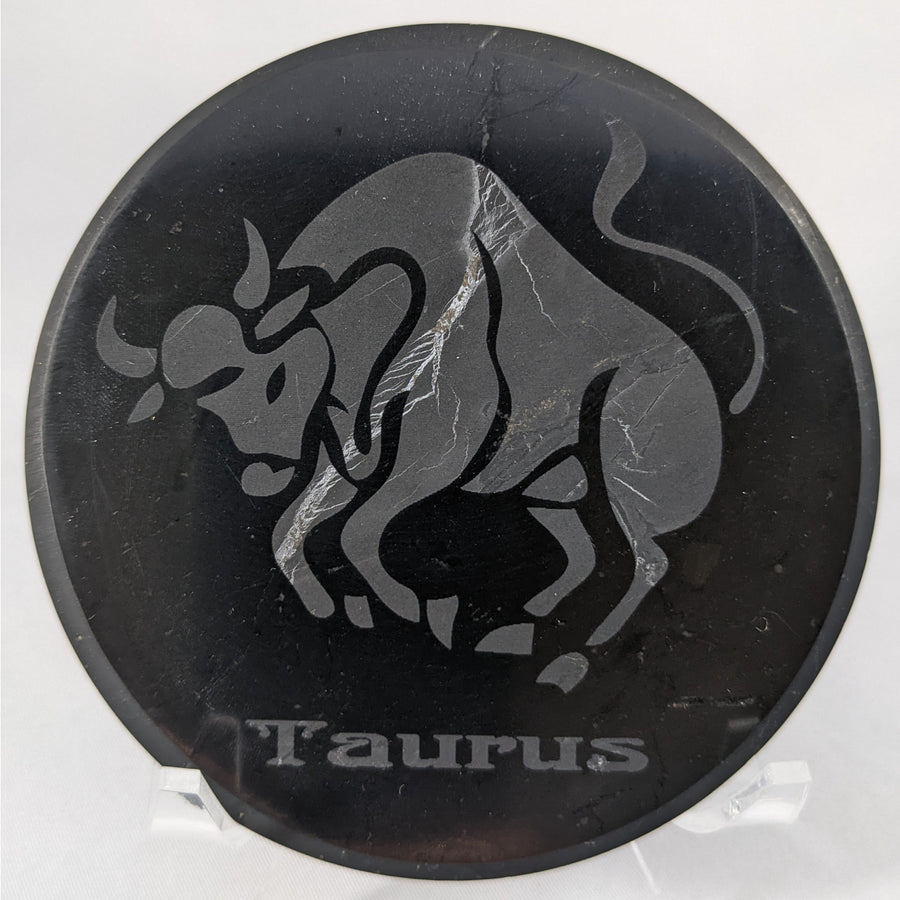 Shungite Zodiac Tile Plate #C091 Taurus $55