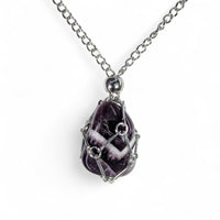 Silver Crystal Holder Necklace 23’’ - 24’’ (One stone