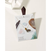 Silver Delicate Gemstone Necklace- Citrine #LV9108 - $39