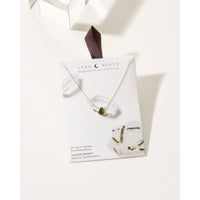 Silver Delicate Gemstone Necklace- Peridot #LV9112 - $39