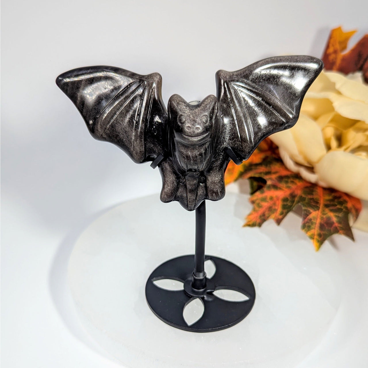 Silversheen Obsidian 4’’ Bat Carving on Stand #BC0004 - $89
