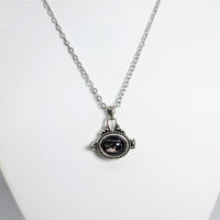 Thumbnail for Silversheen Obsidian.75’’ Locket Necklace 17’’