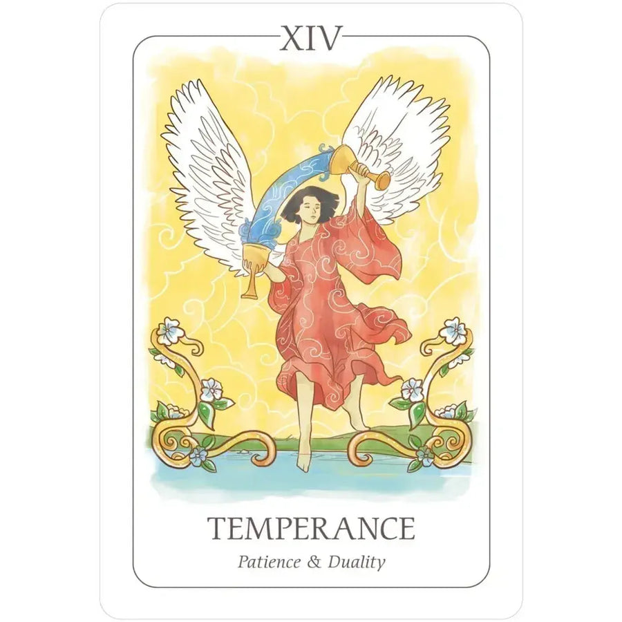 Woman with umbrella card from Simplicity Tarot Deck for Beginners #Q374