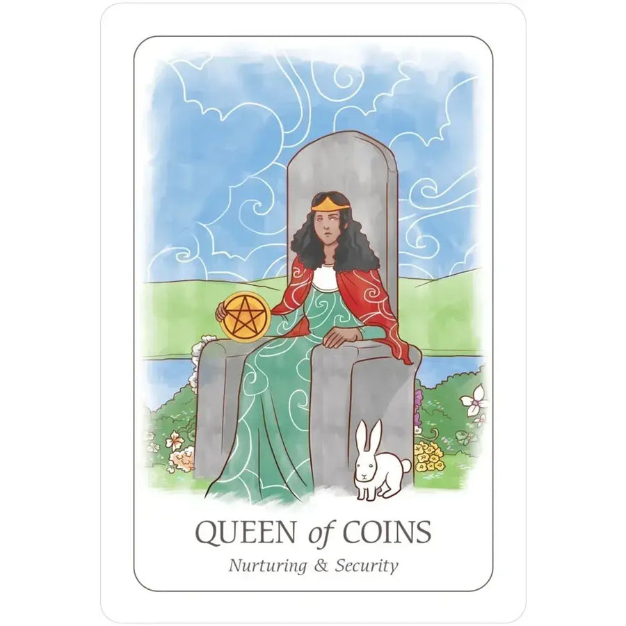 Woman sitting on chair with pentagram - Simplicity Tarot Deck for Beginners #Q374