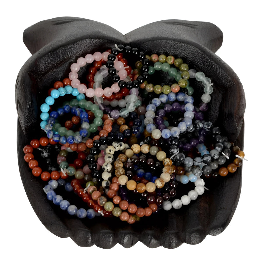 Colorful gemstone bracelets in owl bowl, LV9688 ring style