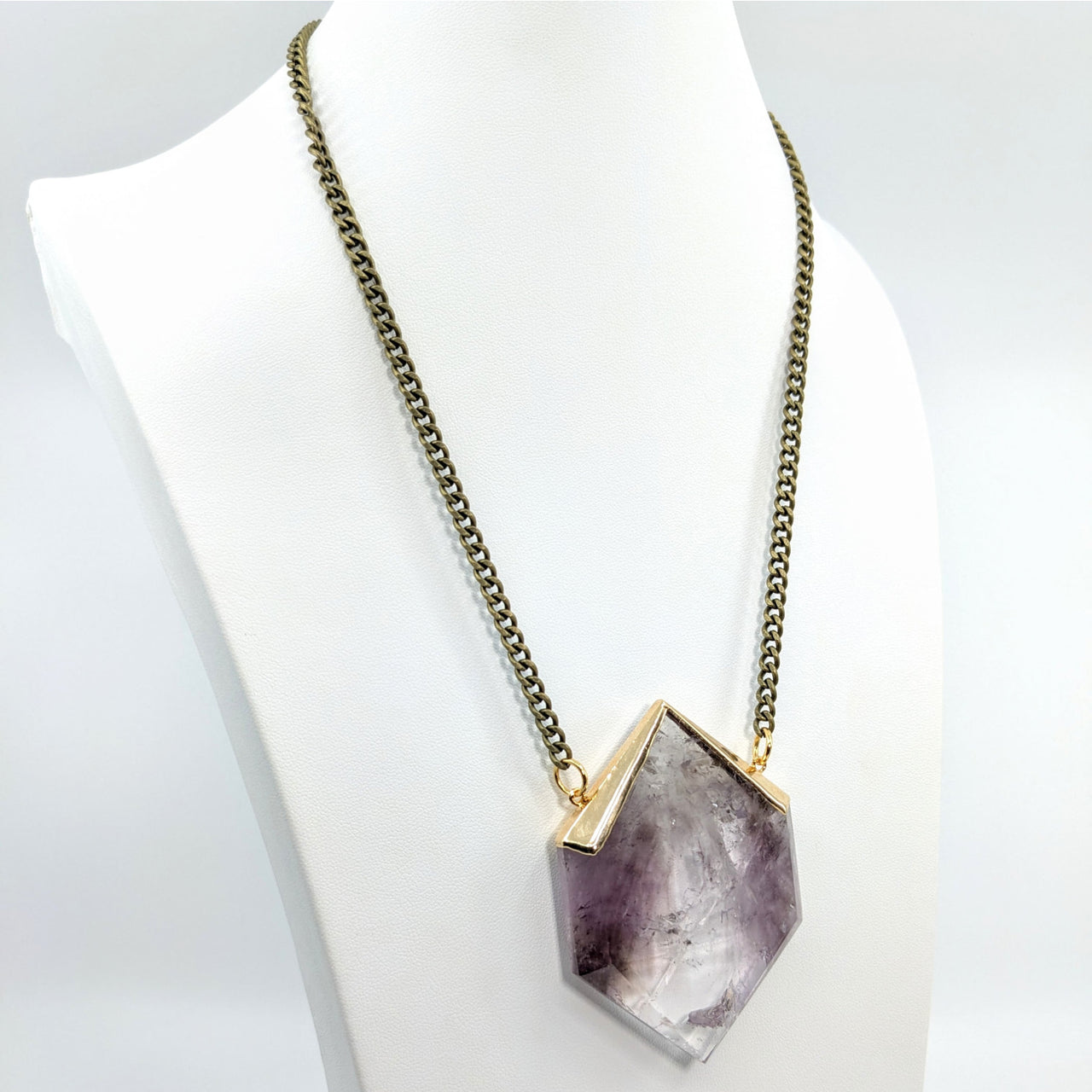 Smoky Amethyst 2.8’’ DT Point 18’’ Necklace #LV5779 - $145