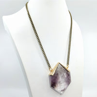 Thumbnail for Smoky Amethyst 2.8’’ DT Point 18’’ Necklace #LV5779 - $145