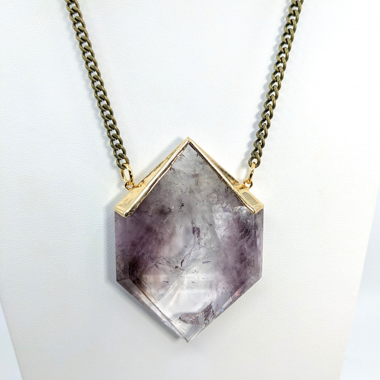 Smoky Amethyst 2.8’’ DT Point 18’’ Necklace #LV5779 - $145