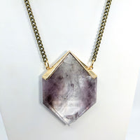 Thumbnail for Smoky Amethyst 2.8’’ DT Point 18’’ Necklace #LV5779 - $145