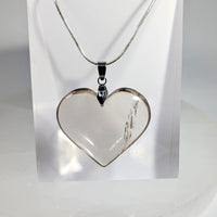 Smoky quartz 1.5-inch heart pendant #BC0667 on silver snake chain