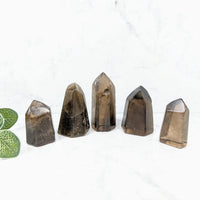Thumbnail for Smoky Quartz Mini Towers on Marble Surface - Smoky Quartz #LV2737 1.6-2.3
