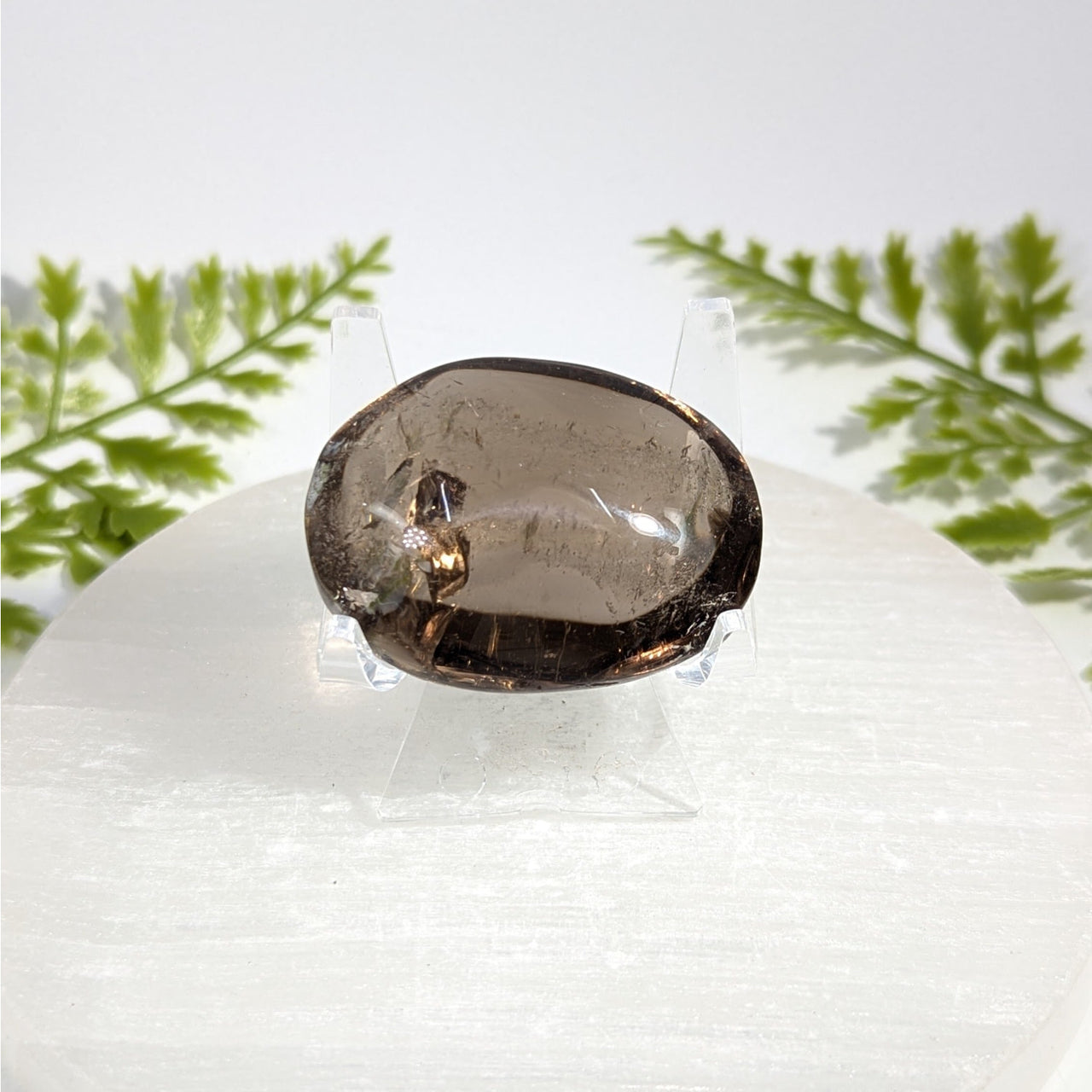 Smoky Quartz 1.7" Palm Stone #BC1496