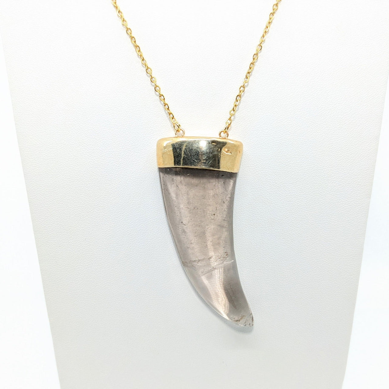 Smoky Quartz 2.7’’ Horn 29’’ Necklace #LV5777 - $108