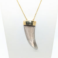 Smoky Quartz 2.7’’ Horn 29’’ Necklace #LV5777 - $108