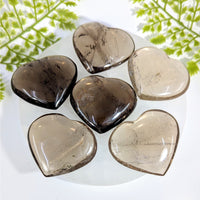 Smoky quartz 3.25-inch small heart #BC0835, translucent brown with inclusions