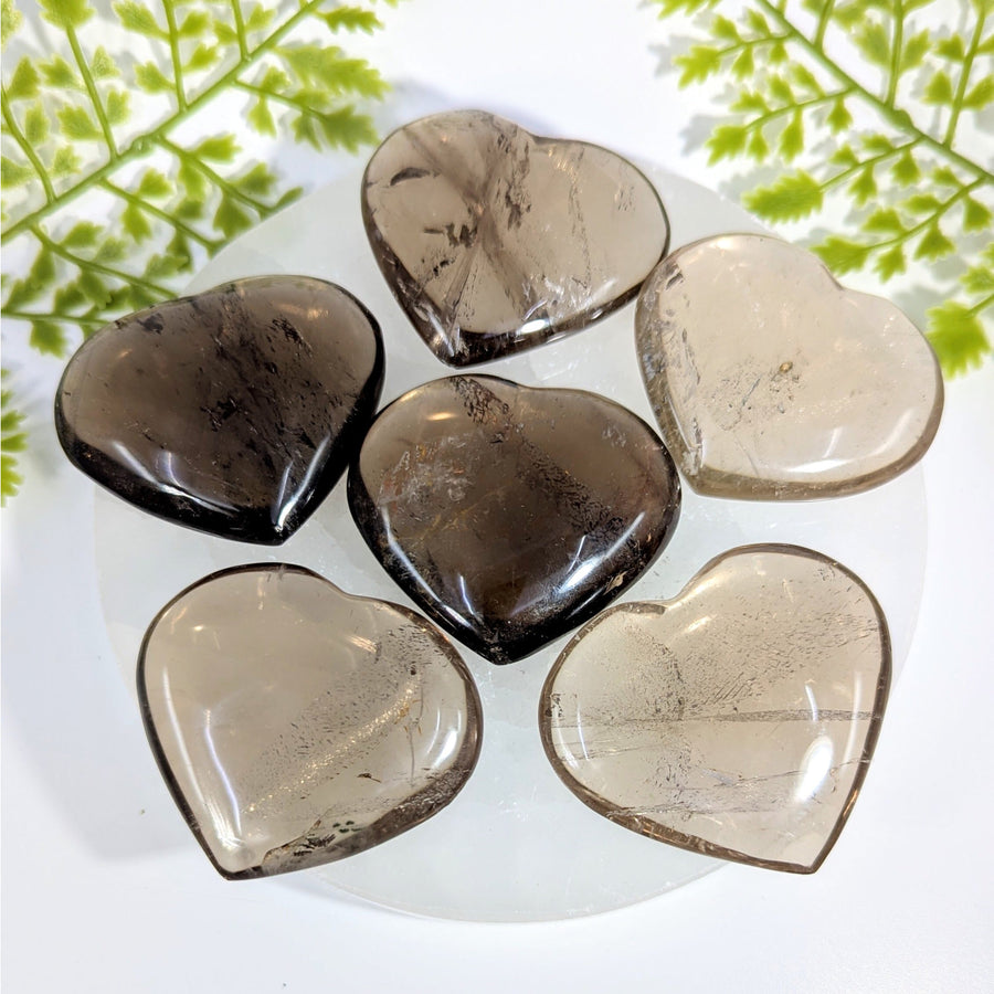 Smoky quartz 3.25-inch small heart #BC0835, translucent brown with inclusions