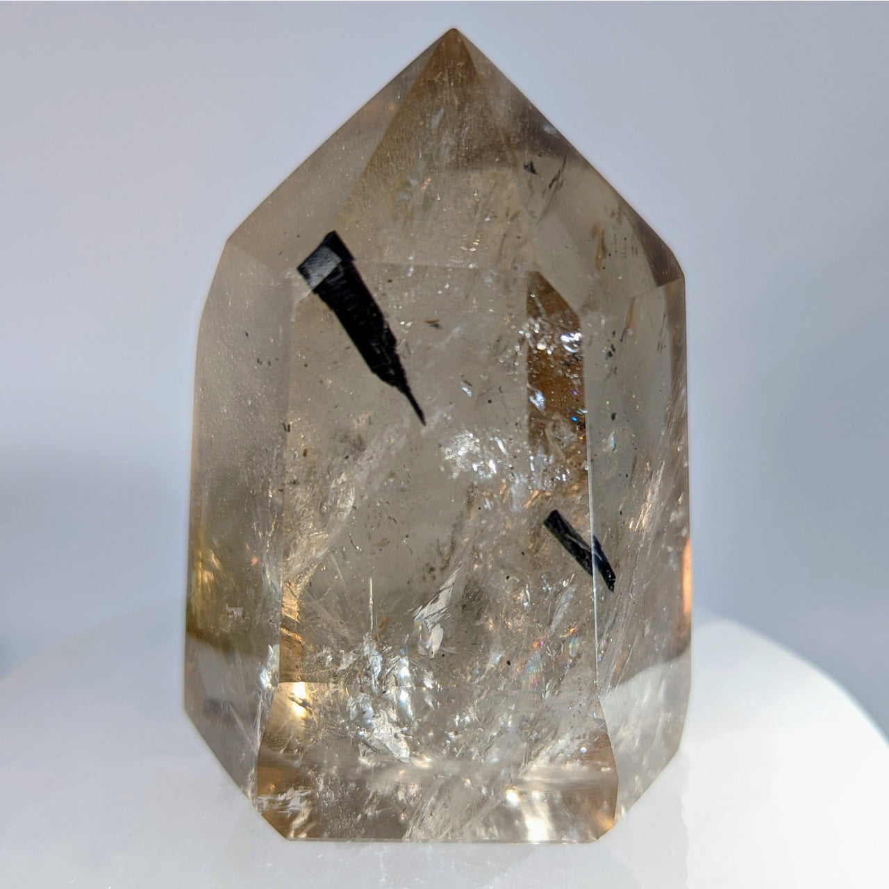 Smoky Quartz 3.6’’ w Tourmaline Generator #LV9610 $295