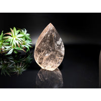 Thumbnail for Smoky Quartz 3.9’ Flame #LV4518 - Stunning large quartz stone on black surface